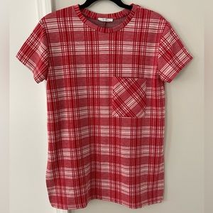Zara NWOT Plaid Long Tee
